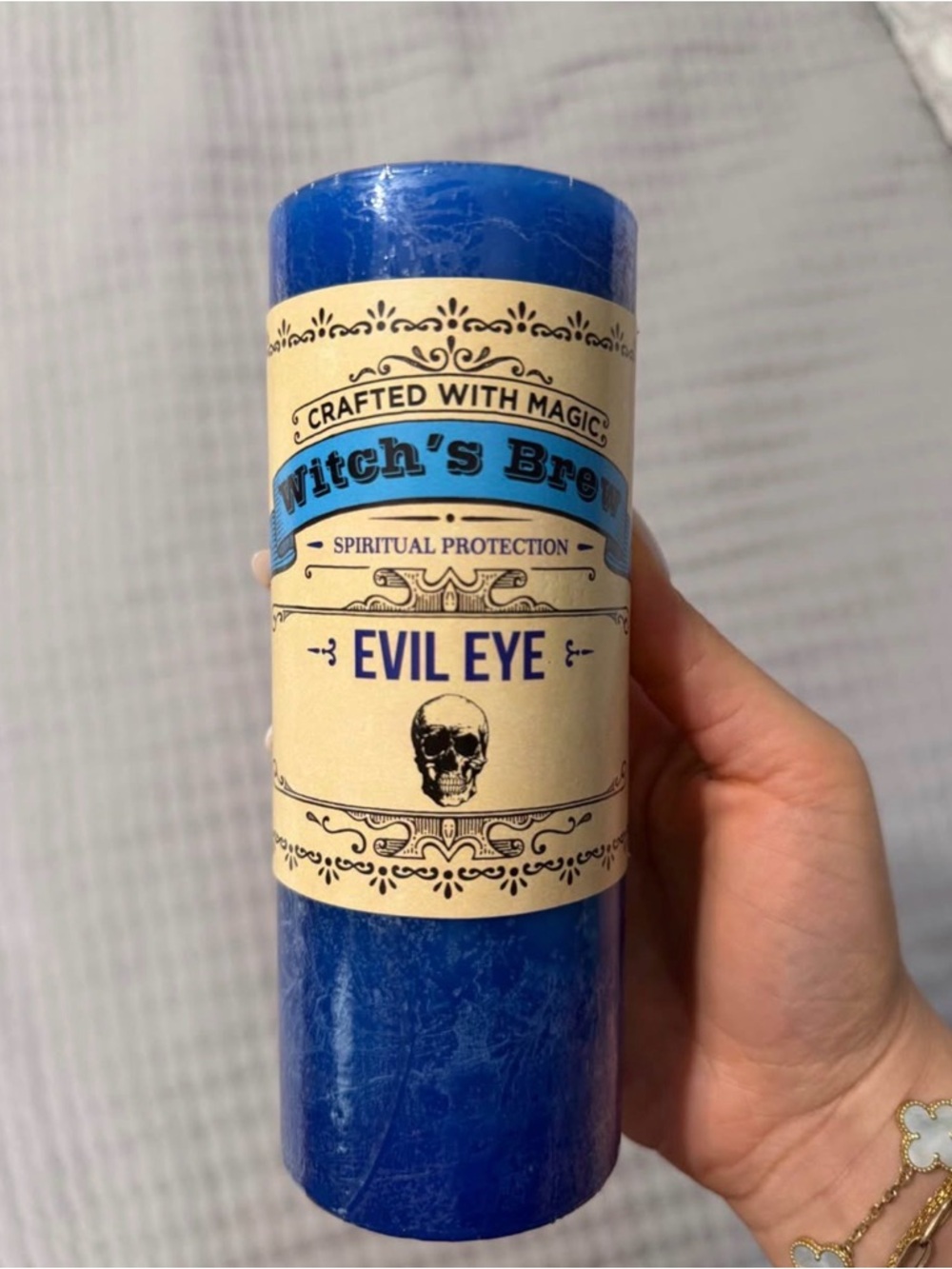 Witch's Brew Evil Eye Ritual Candle - Blue